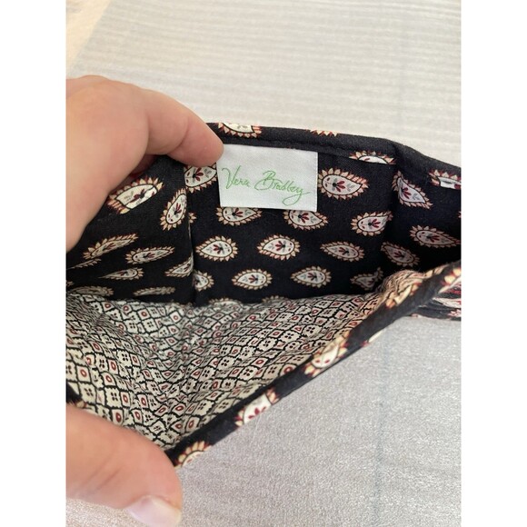 Vera Bradley Classic Black Tri-Fold Wallet Retired 2006 ID Coin Card Bill Slots - Picture 5 of 11